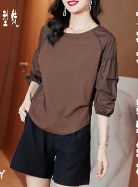 服装纸样女装气质泡泡袖衬衣缝制结构设计图纸1:1实物纸样BCY-221