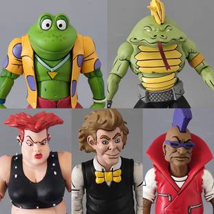 正版散货NECA 忍者神龟红杰西博士蜥蜴人配件不全7寸可动人偶