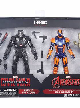 正版Marvel Legends 战争机器 钢铁侠MK27 二人组6寸可动人偶模型