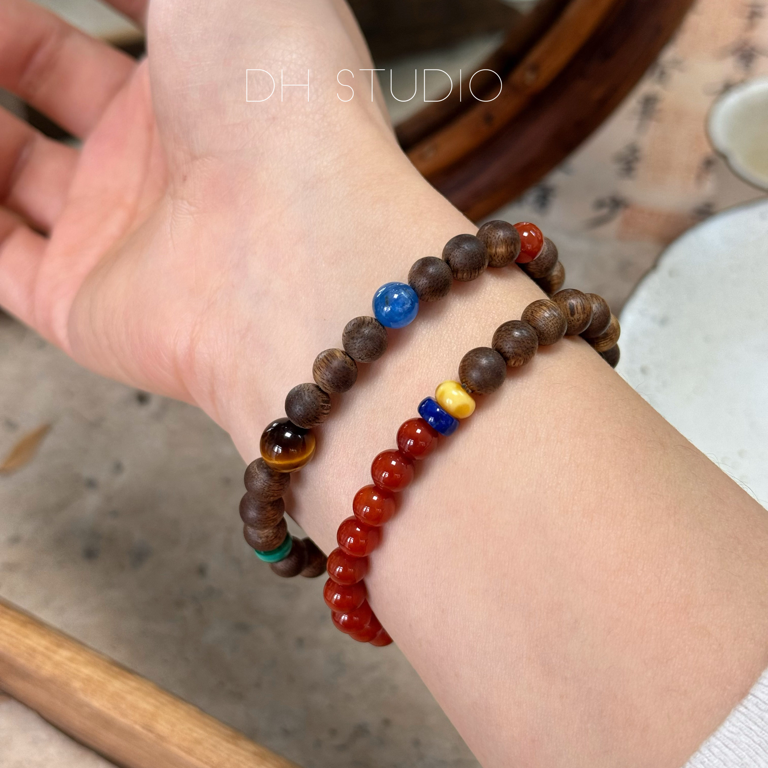 DH【岁岁安澜】沉香南红玛瑙高级中式手串