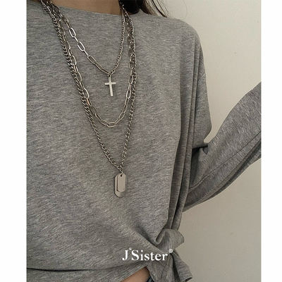 jsister钛钢叠戴长款女ins毛衣链