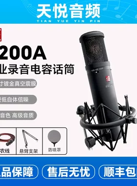 美国SE 2200 专业录音配音K歌设备主播直播话筒 大振膜电容麦克风