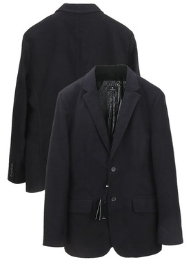 外贸冬季厚款棉混纺男士西装上衣黑紫色两扣绅士商务休闲便服外套