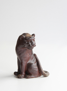 日本进口备前烧手工柴窑虎雕塑粗陶摆件日式家居空间装饰生肖置物