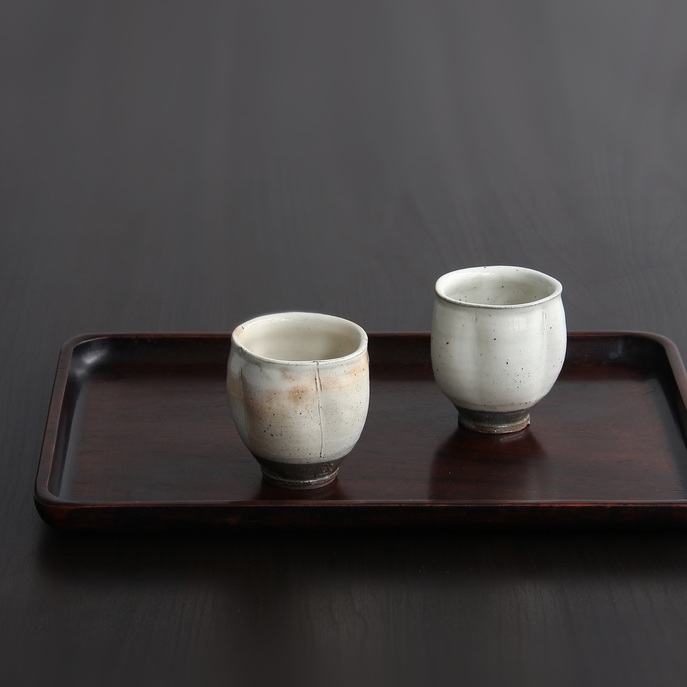 日本进口唐津烧作家手工粉引花蕾型茶水杯日式汤吞茶器个性主人杯