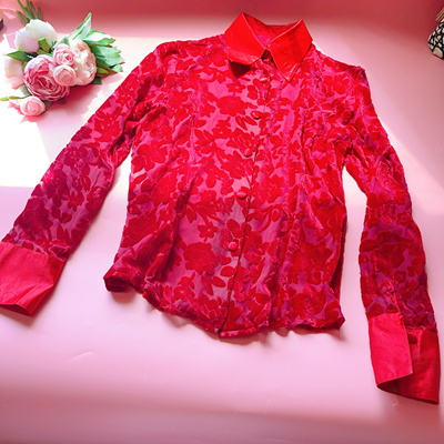 瑕疵特卖高D真丝丝绒夏季桑蚕丝长袖衬衫气质优雅 只卖39.99元