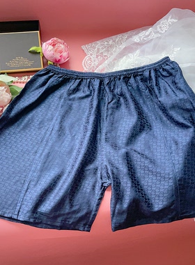 夏桑蚕丝短裤舒适100%真丝沙滩裤藏蓝色休闲透气高档桑波缎Kj-08