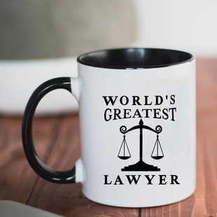 WORLD GREATEST LAWYER律师礼物大容量陶瓷马克杯 律所喝水杯子