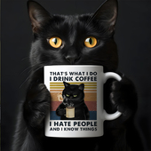 coffee hate before everyone 办公室黑猫陶瓷茶杯书房咖啡杯