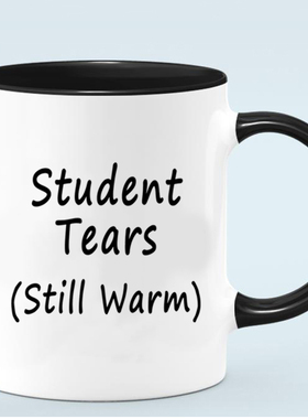 Student Tears still warm 趁热喝了 同学老师陶瓷马克杯水杯杯子