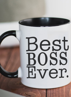 Best Boss Ever Coffee Mug 送老板朋友开店礼物咖啡陶瓷马克杯子