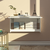 壁挂超薄可折叠桌挂墙书桌简约餐桌收纳学习电脑桌墙上置物架壁桌