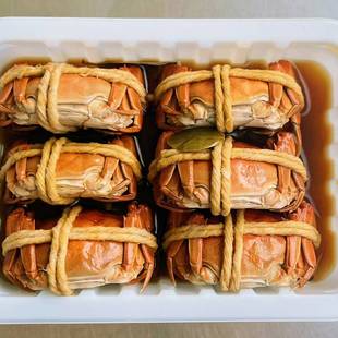 花雕熟醉蟹即食六月黄兴化大闸蟹醉蟹大闸蟹熟食非生腌香辣切蟹