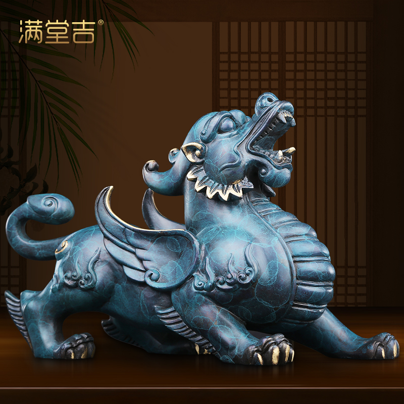 〖原创设计〗黄铜霸王貔貅摆件