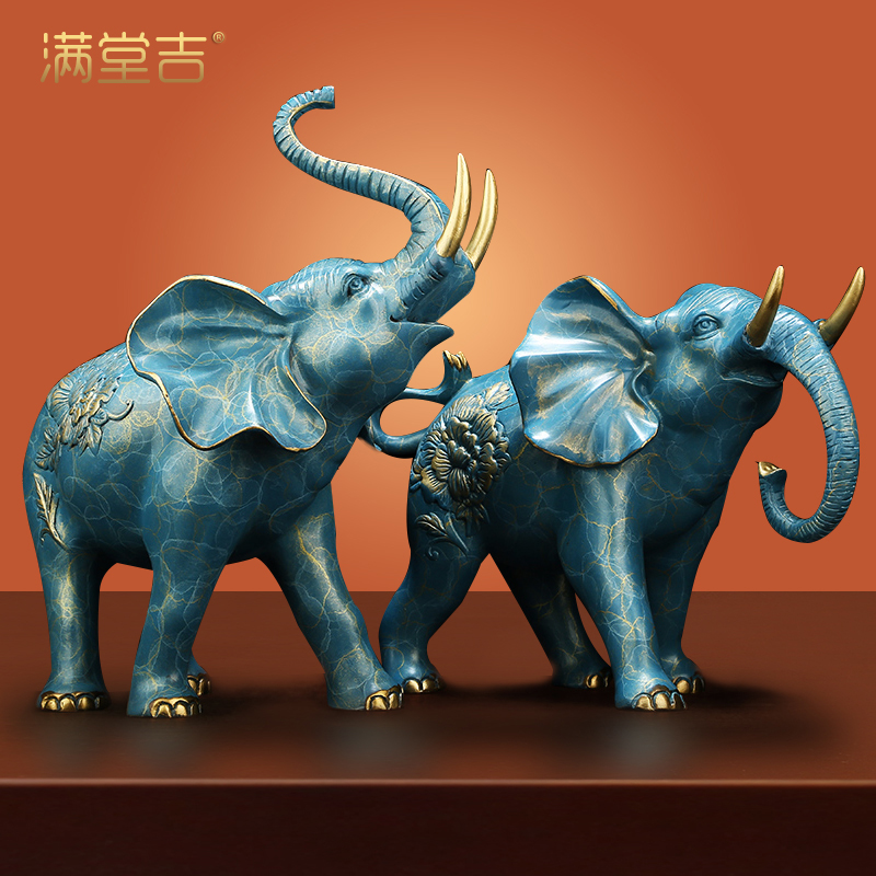 富贵吉祥纯铜招财大象摆件礼品