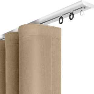 致尚超薄窗帘轨道免打孔顶装内开飘窗滑道微弧四轮铝合金单双导轨