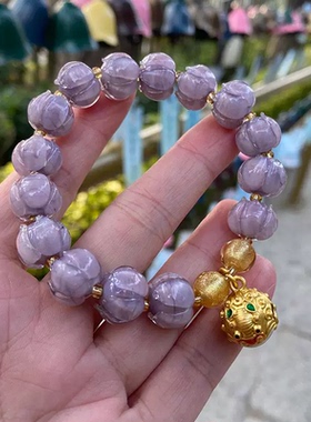 厦门南普陀手串 香芋紫蓝铃兰花转运珠响铃醒狮幸福吉祥如意手链