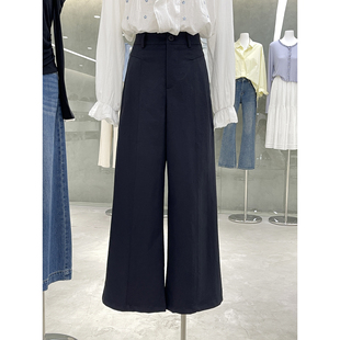 子 拼接剪裁通勤舒适百搭裤 气质老钱风宽松直筒休闲裤 早秋新款