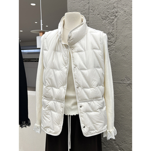 秋冬C位单品 时髦百搭立领白鸭绒马甲外套加厚保暖羽绒服