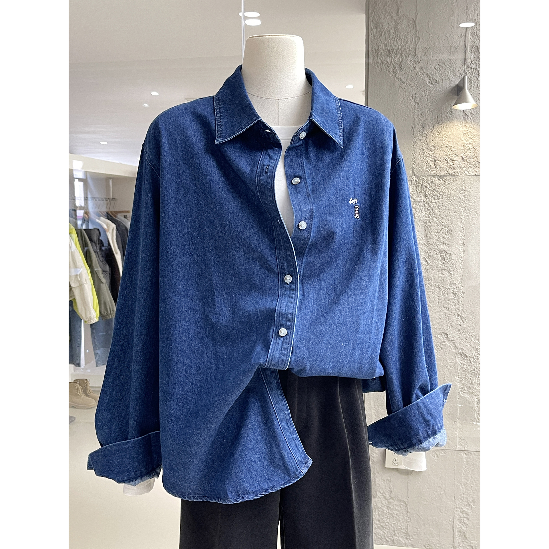 风格港风精致刺绣经典Polo领衬衫