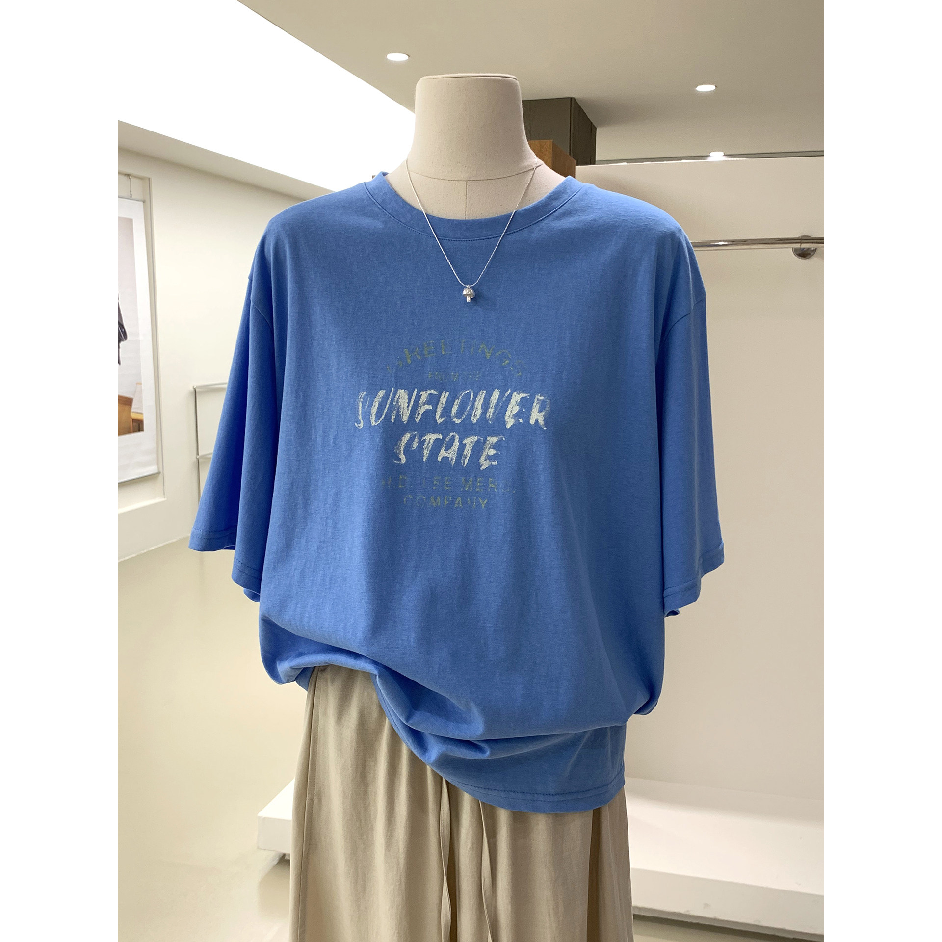 韩版休闲风字母印花圆领短袖T恤女2026夏季新款日常舒适百搭上衣