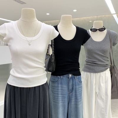 超百搭单品！纯色基础款U领短袖