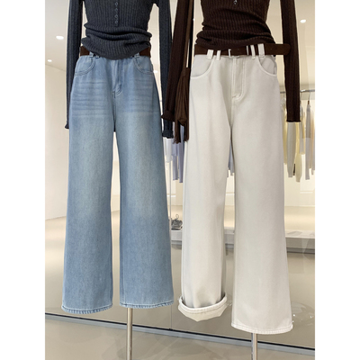 超级百搭！复合密密绒直筒牛仔裤