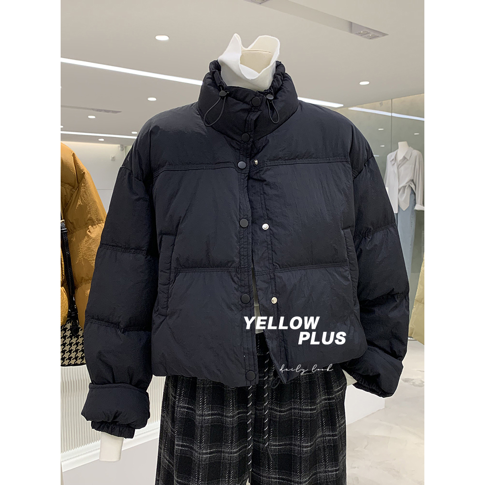 肯豆风短款羽绒服立领