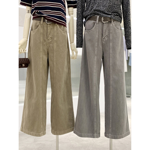 复古清冷感宽松直筒牛仔裤女2025新款今年流行爆款百搭裤子配腰带