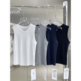 显瘦柔软透气无袖 修身 上衣 雪花螺纹棉背心2026新款 春夏全能基础款