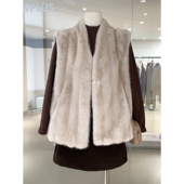 保暖舒适叠穿开衫 轻奢贵气感环保皮草无袖 马甲外套2026新款 上衣女