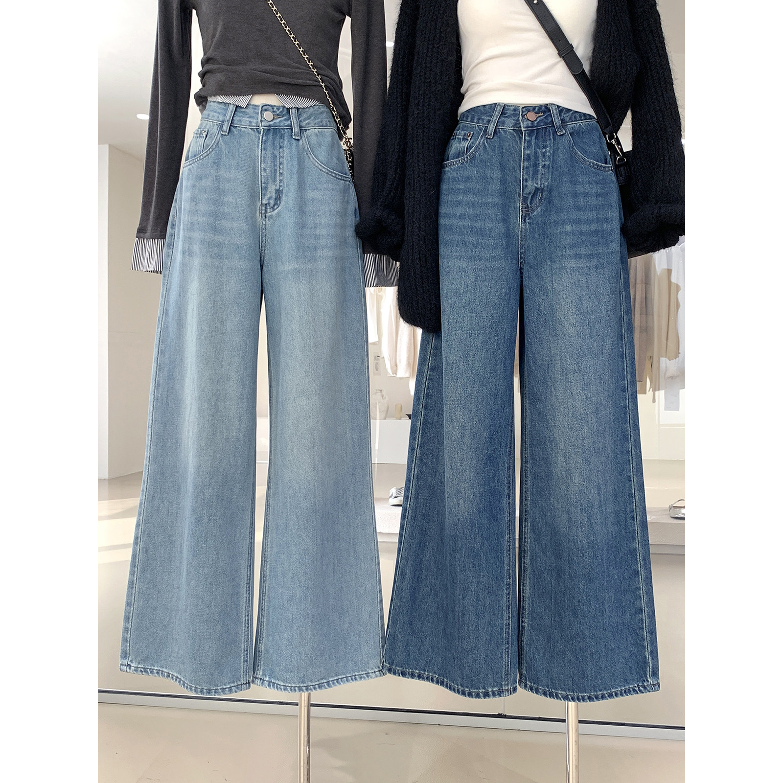 wan能搭子！复古高腰宽松直筒牛仔裤2026新款遮胯显瘦显腿直裤子,女装/女士精品,牛仔裤,淘宝优惠券,粉丝福利购,淘宝优惠卷