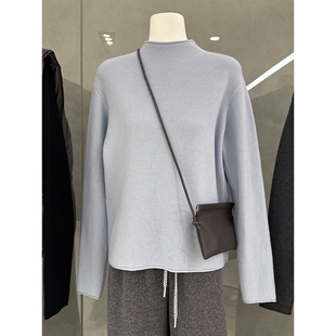 秋冬内搭宝藏款！基础款卷边半高领针织打底衫保暖舒适百搭上衣女