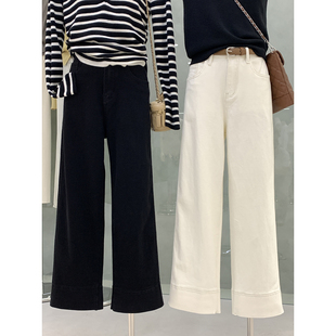 女日常小直筒牛仔裤 秋装 弹力显瘦遮肉牛仔裤 搭配度chao牛