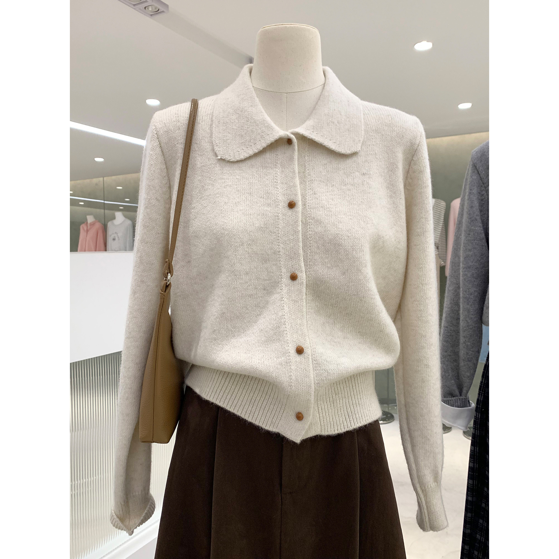 甜美乖巧减龄娃娃领毛衣针织开衫