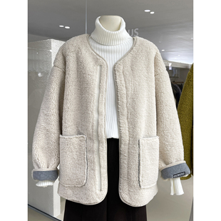 清仓捡漏不TUI不换！宽松中长款羊羔毛外套温暖百搭拉链开衫Q261