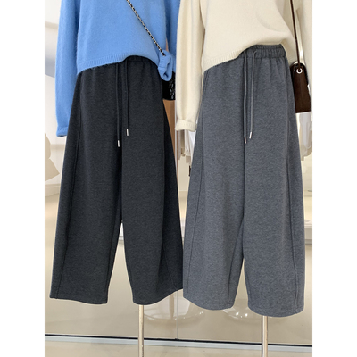 慵懒舒服奶奶裤加绒宽松阔腿卫裤