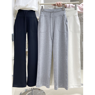 舒适弹力健身瑜伽裤 运动裤 子 型抽绳休闲裤 轻盈无痕宽松直筒高腰版