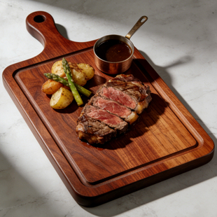 新品实木家用切菜板长方形木牛排盘木质托盘西餐摆盘食物垫板餐垫