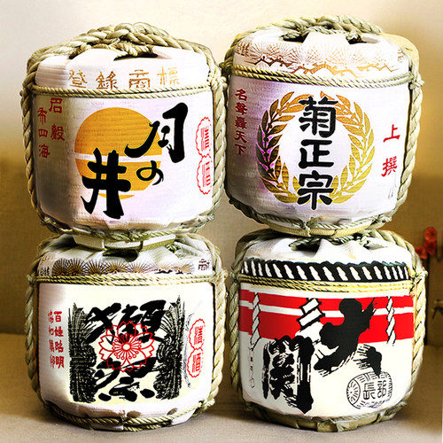 日本寿司摆设品招财猫传统酒桶