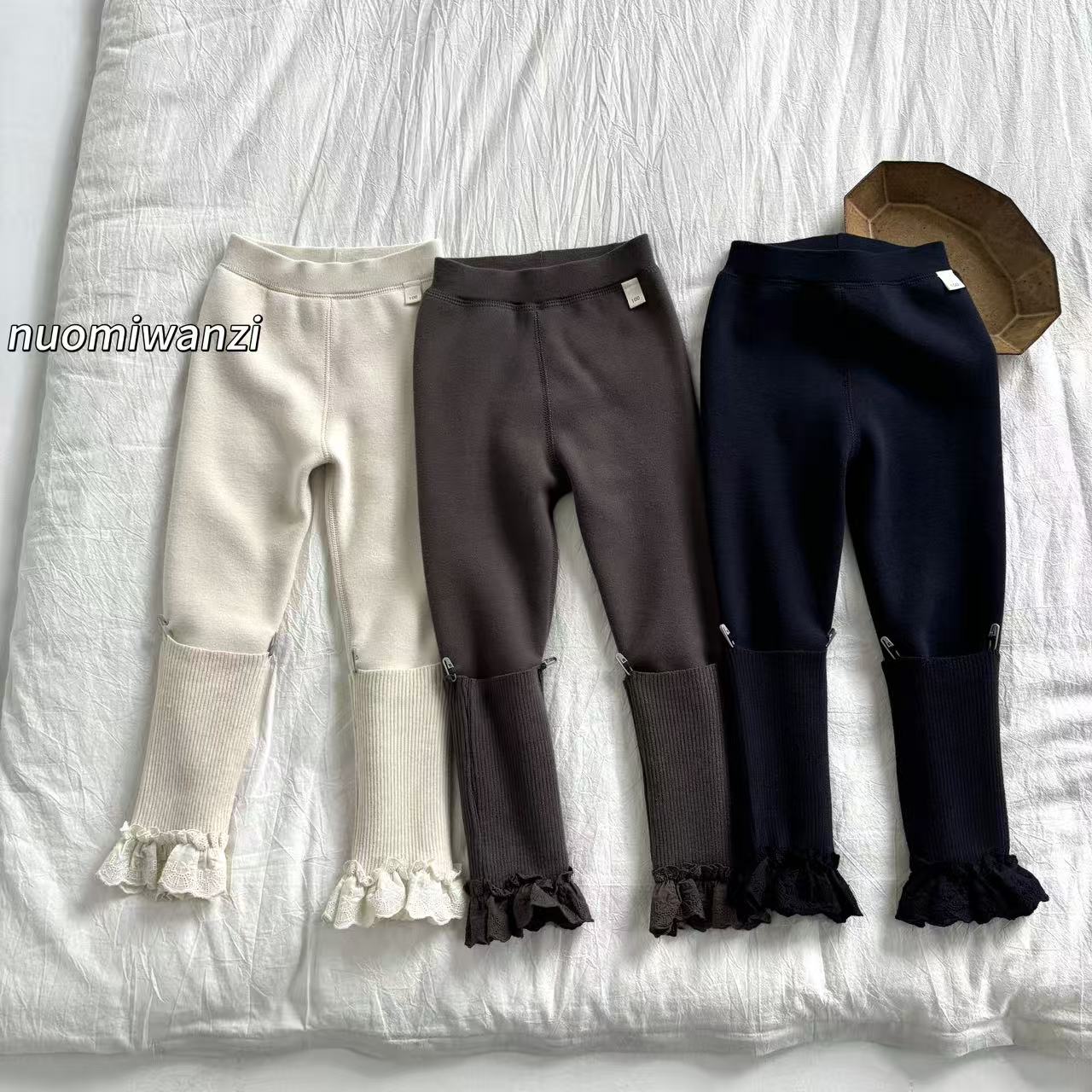 糯米丸子儿童打底裤2025年冬款韩版百搭裤腿蝴蝶结打底裤