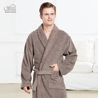 Áo choàng tắm cho nam và nữ khăn bông dày yukata cotton vài chiếc áo ngủ cỡ lớn quần áo tắm mùa thu và mùa đông thấm ấm - Khăn tắm / áo choàng tắm khăn mặt