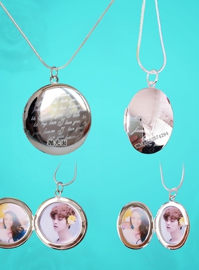 diy原创925银同学吊坠定制照片