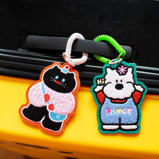 卡通旅行箱行李牌托运卡套校园卡公交卡门禁卡保护套书包挂件装饰