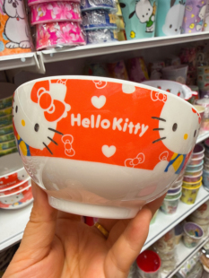 凯蒂猫仿瓷米饭碗汤碗4.5英寸碗儿童密胺餐具美耐皿环保防摔