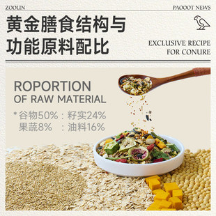 ZOOLIN鸟食小太阳鹦鹉鸟粮专用粮食种子营养饲料加纳利水果滋养丸
