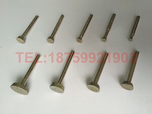 玉雕石雕刻字割线条打磨 6mm柄3电镀磨针磨头磨棒 斜角压铊马蹄