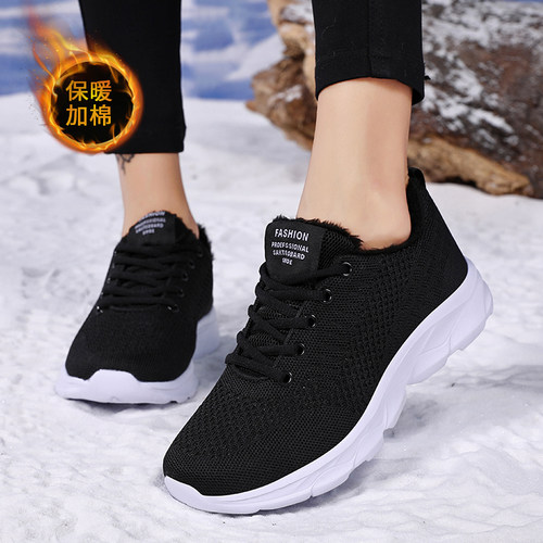 新款女鞋冬季加毛棉鞋加绒保暖