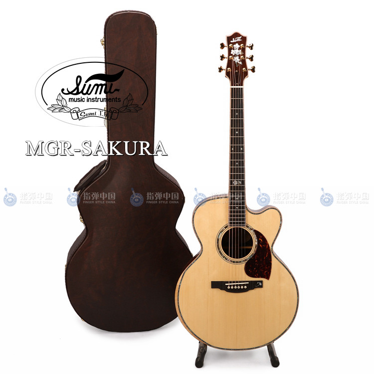日本手工吉他 sumi吉他mgr 400年赤杉木樱花民谣吉他木吉他  预定