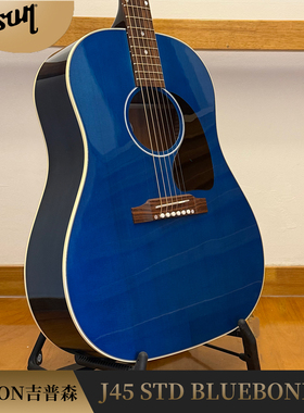 美产Gibson吉普森J45StandardBluebonnet新款蓝色全单电箱木吉他